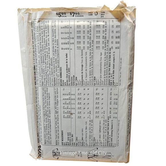 Simplicity 8224 Vtg 80s Dress Jessica McClintock Fish Tail Back Flounce Sz 10 - Picture 5 of 7